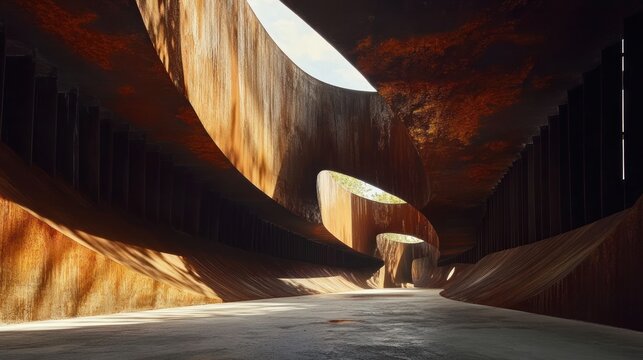 RCR Arquitectes' Bell-Lloc Winery of Rusted Steel Vines: Bell-Lloc Winery, RCR style, its inclined steel plates appearing as giant, rusted steel vines growing from the earth, spaces between