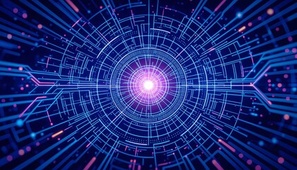 Modern abstract design featuring blue medical science structure technology information network