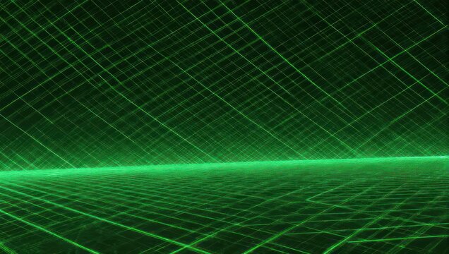 Abstract Green Grid - A Futuristic Perspective. - Powered by Adobe