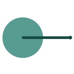A circle illustration featuring a diameter line, shown in flat style for geometry lessons, math worksheets, educational visuals, and simple instructional design resources.