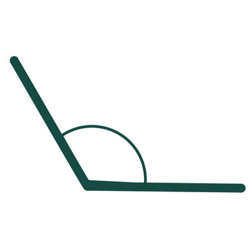 A simple acute angle illustrated in a clean flat style, ideal for geometry lessons, math worksheets, educational visuals, and modern minimal graphic design materials.