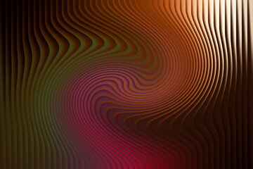 Abstract swirling lines of color transition from red to gold hues