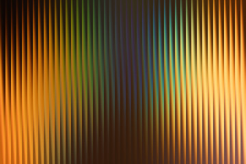 Colorful vertical lines blend from orange and yellow to teal and blue