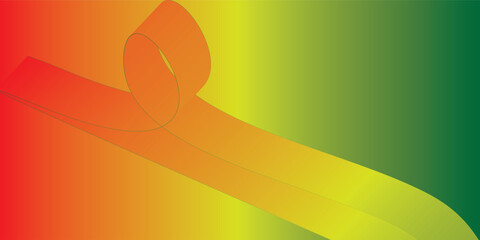 Abstract Ribbon Design with Red Orange Yellow and Green Gradient.