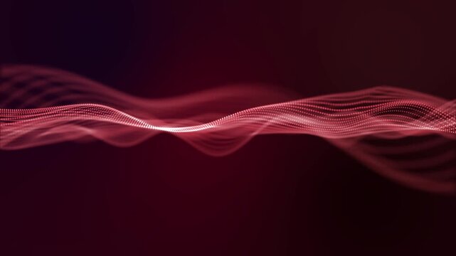Classic red wave animation like seamless data transfer in the digital world

