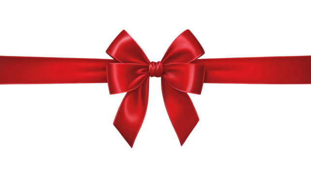 Elegant red ribbon with a luxurious satin bow, perfect for gifts