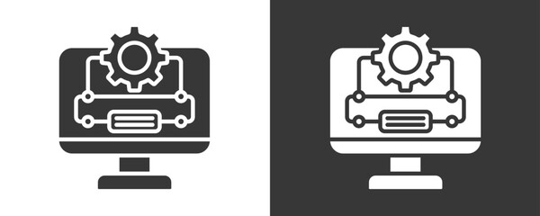Algorithm Icon Set Vector Collection Isolated In Black And White