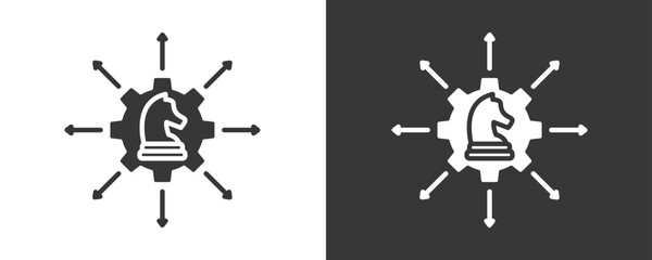 Strategy Icon Set Vector Collection Isolated In Black And White