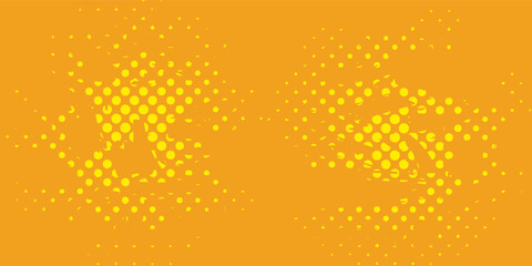 Abstract Yellow Dot Pattern on Orange Background Comic Book Style.