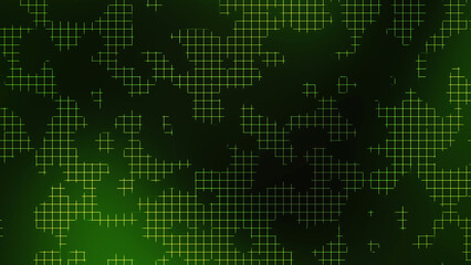 Obraz premium Dark Green Grid Line Abstract Background with Futuristic Digital Style