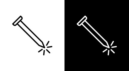 Nail  White Icon Set Design