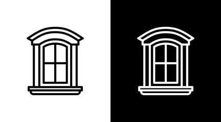 Naklejka premium Window White Icon Set Design