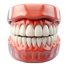 Obraz premium Full set of human dentures isolated on transparent background