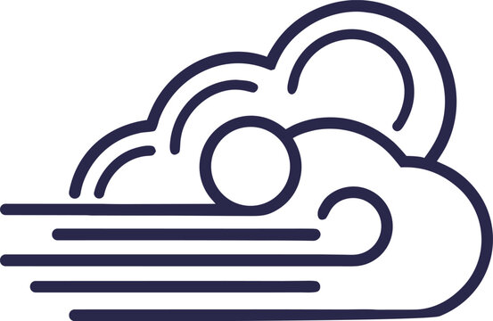 Wind blowing cloud icon