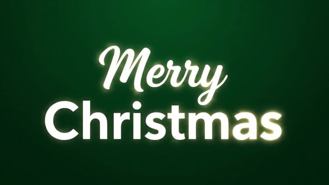 Clean holiday intro featuring elegant bold and script &ldquo;Merry Christmas&rdquo; typography over a smooth green background. Soft glowing edges, cinematic motion, and a sophisticated seasonal mood.
