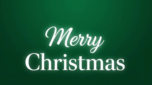 Clean holiday intro featuring elegant bold and script &ldquo;Merry Christmas&rdquo; typography over a smooth green background. Soft glowing edges, cinematic motion, and a sophisticated seasonal mood.
