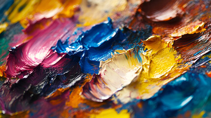close up of oil paint