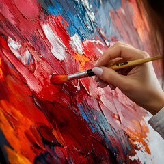 hand with paintbrush