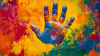 colorful hand prints