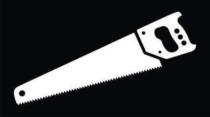 Simple Hand Saw Tool Silhouette for Construction and Carpentry Projects Vector illustration