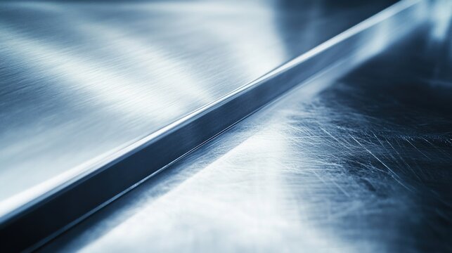 couter. Metal surface transitioning from rough matte to glossy finish with light reflections. safety posters, maintenance manuals, designed for precision metalworking and fabrication facilities.