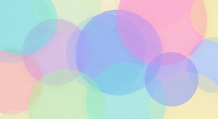 Abstract pastel-colored bubbles overlapping for a soft artistic background design