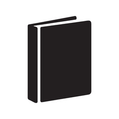 Minimal Closed Book Icon – Standing Hardcover Silhouette Vector