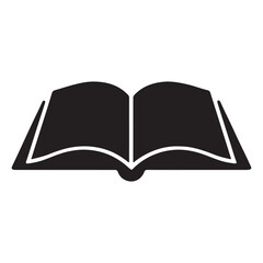 Minimal Open Book Icon – Reading & Education Symbol Vector