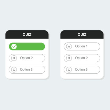 Multiple-choice social media quizzes. One example of a quiz is a correct-answer quiz.