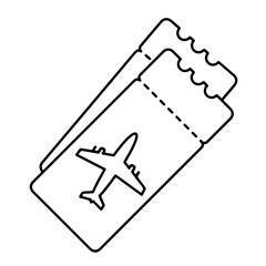 Modern airplane ticket icons for travel planning and booking inspiration