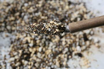 making a handamde soil mix special for a cactus arrangement pot