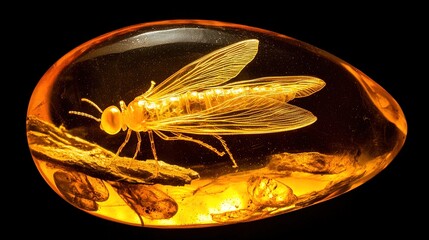 foolishness. Ancient insect preserved in clear amber, natural golden translucent resin. wildlife magazines, conservation campaigns, designed for wildlife conservation campaigns, used by ux designers.