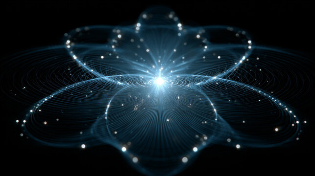 Glowing Blue Light Trails in the Dark