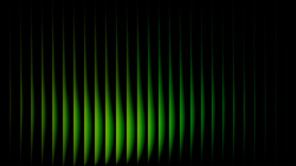 Wavy Green Glass Lines, Modern reeded stripe vector backdrop on dark for covers headers and presentations