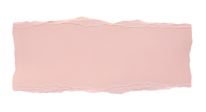 A piece of light pink paper with torn edges isolated on a black background in a horizontal format