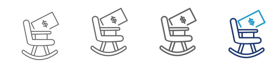 Pension Line Vector Illustration On White Background.