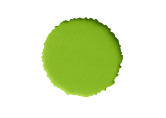 Green circle, slightly irregular edges, on stark black background
