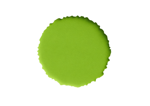 Green circle, slightly irregular edges, on stark black background