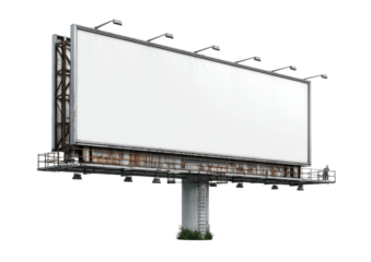 Blank billboard, elevated, rust and ladder