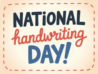 Celebrate national handwriting day with this vibrant and cheerful graphic illustration