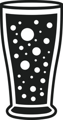 Black beer glass vector with white bubbles drink beverage