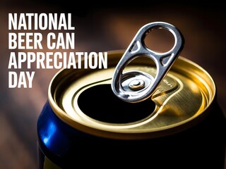 Celebrate national beer can appreciation day with a close up view of an opened aluminum beer can