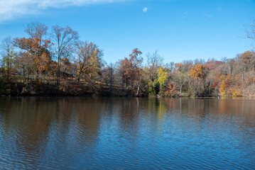 Fall Leaves over Pond