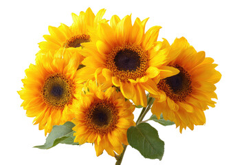 Obraz premium Sunny blooms Several radiant sunflowers with dark centers
