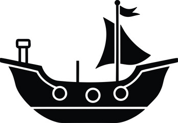 Toy Pirate Ship Vector Icon
