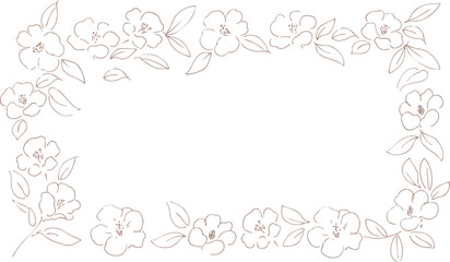 正月イラスト。年賀状にも使える椿の線画イラスト。和風の椿と植物のイラスト。椿の正月背景。
New Year's illustration. A line drawing of a camellia that can also be used for New Year's cards. Japanese-style camellia and plant illustration. Camellia 