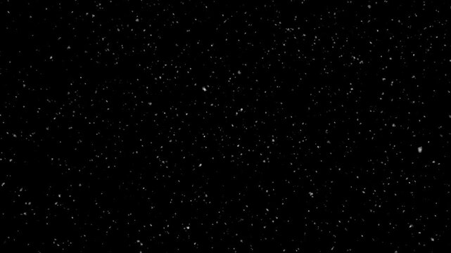 Snow overlay on black background. Snowfall for Christmas and holiday design