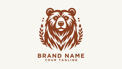 Brown Bear Vector Logo Illustration for Wildlife and Outdoor Brands