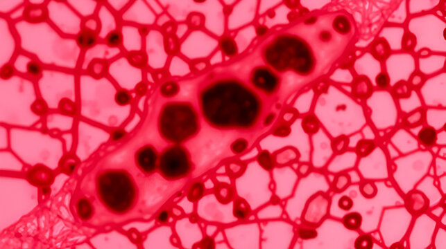 Photomicrograph of Acute Myeloid Leukemia (AML), Auer rods or Auer bodies present, One type of blood cancer,10x and 40x view