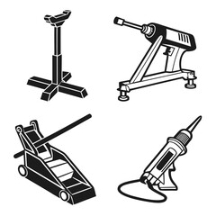 Illustration of car repair tools isolated on for mechanics